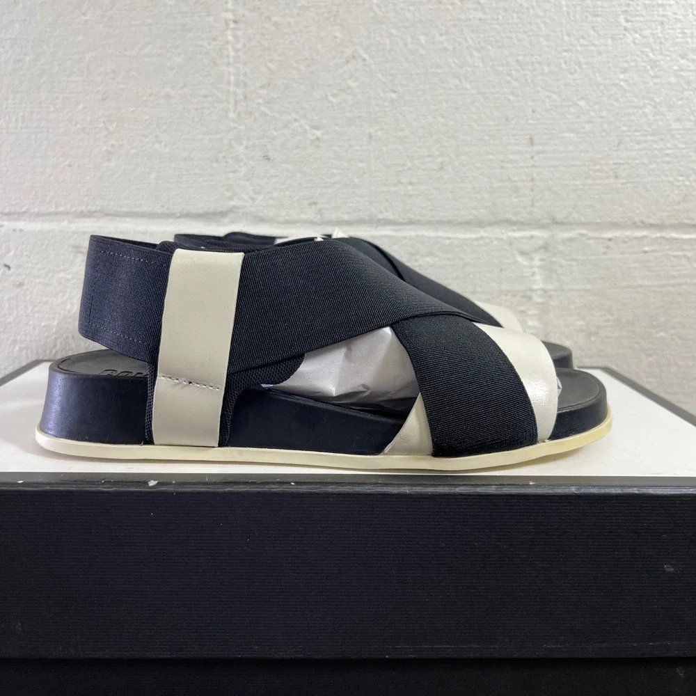 Camper‎ Atonik Sandal Black White Leather Criss Cross Women's Size 36 EU/6 US